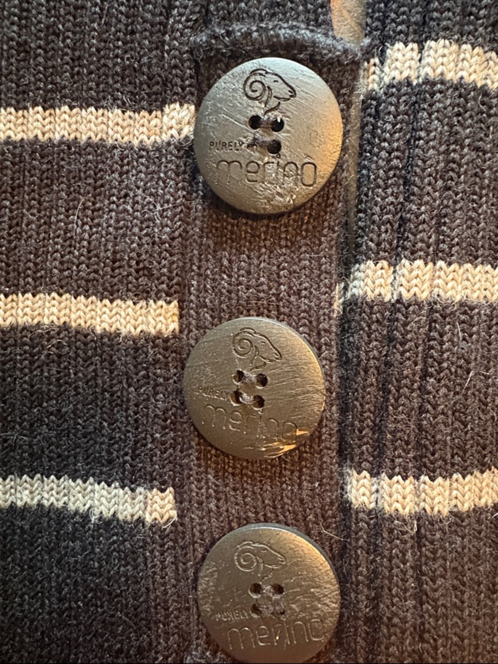 Striped Black & Gray Buttoned leg Warmers - Picture 3 of 4